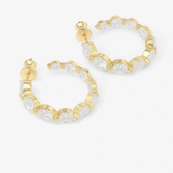 Melinda Maria Gold and White Earrings - Picture 4 of 4